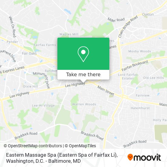 Mapa de Eastern Massage Spa (Eastern Spa of Fairfax Li)