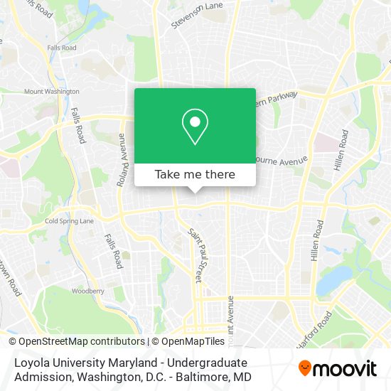 Loyola University Maryland - Undergraduate Admission map
