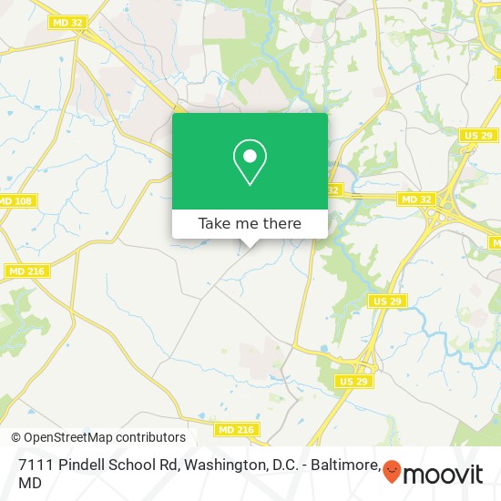 Mapa de 7111 Pindell School Rd, Fulton, MD 20759