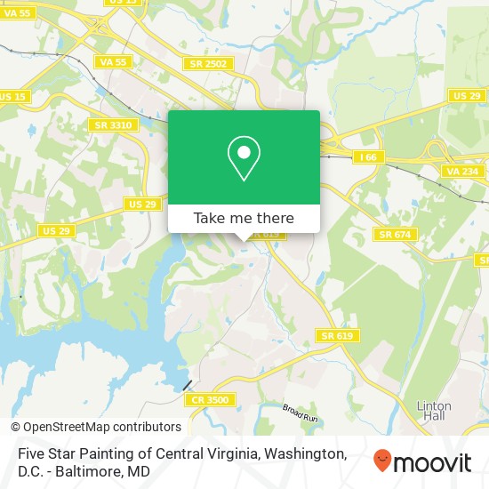 Mapa de Five Star Painting of Central Virginia, 14142 Clubhouse Rd