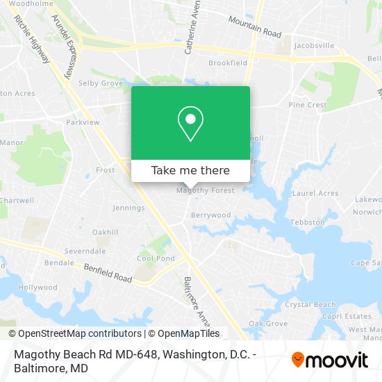 Mapa de Magothy Beach Rd MD-648