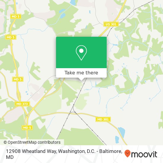 Mapa de 12908 Wheatland Way, Brandywine, MD 20613