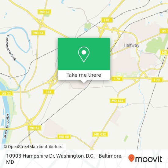 Mapa de 10903 Hampshire Dr, Williamsport, MD 21795