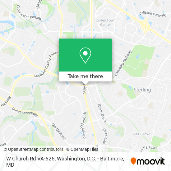 W Church Rd VA-625 map