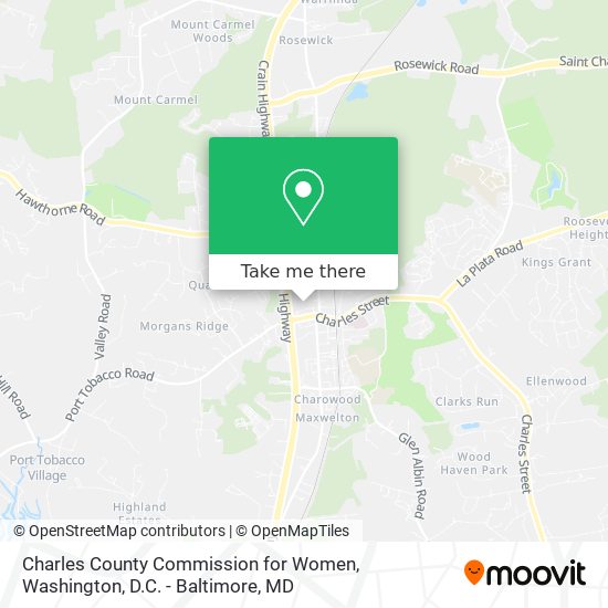 Mapa de Charles County Commission for Women