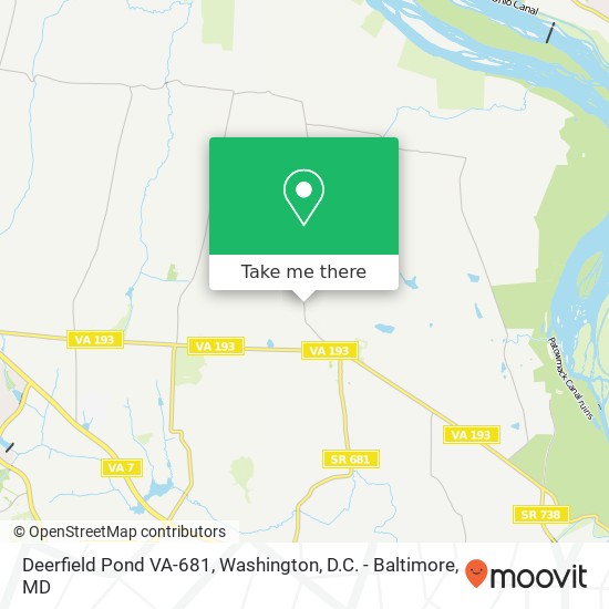 Mapa de Deerfield Pond VA-681, Great Falls, VA 22066
