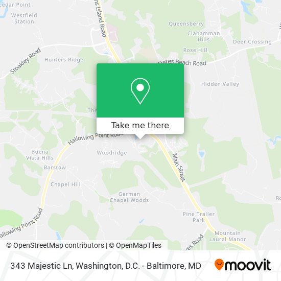 Prince Frederick Md Map How To Get To 343 Majestic Ln In Prince Frederick By Bus, Metro Or Train?