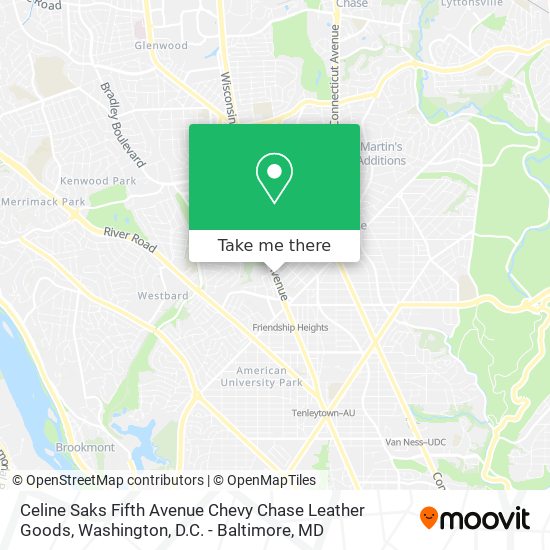 Mapa de Celine Saks Fifth Avenue Chevy Chase Leather Goods