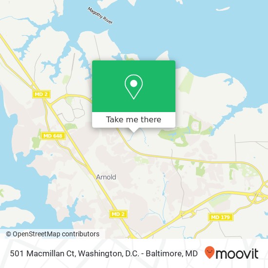 Mapa de 501 Macmillan Ct, Arnold, MD 21012