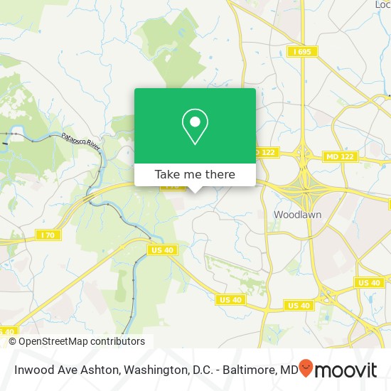 Mapa de Inwood Ave Ashton, Catonsville, MD 21228