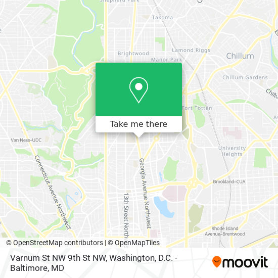 Mapa de Varnum St NW 9th St NW