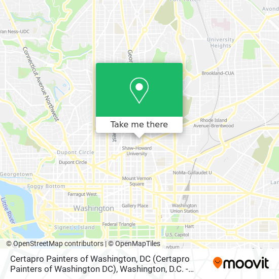 Mapa de Certapro Painters of Washington, DC
