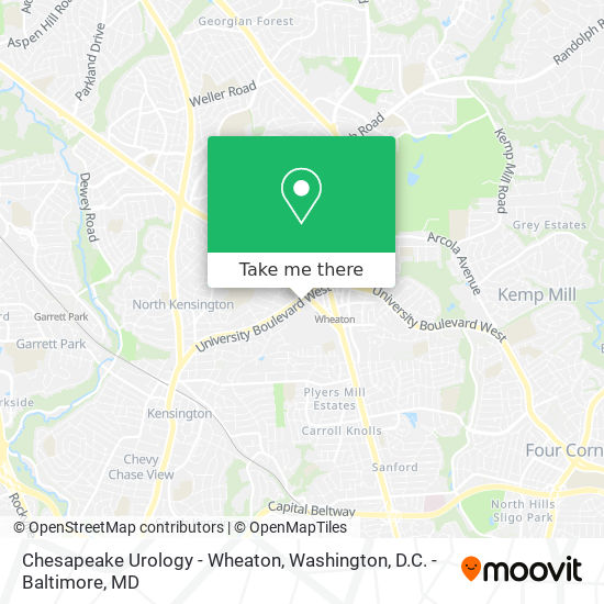 Chesapeake Urology - Wheaton map