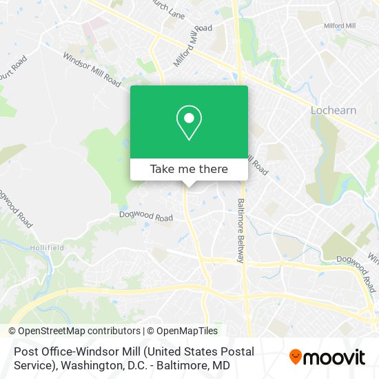 Mapa de Post Office-Windsor Mill (United States Postal Service)