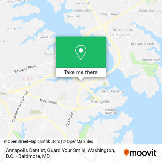 Annapolis Dentist, Guard Your Smile map