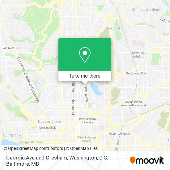 Georgia Ave and Gresham map