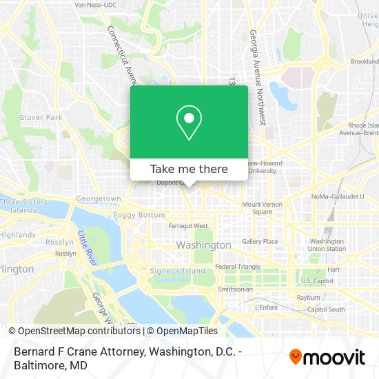 Bernard F Crane Attorney map