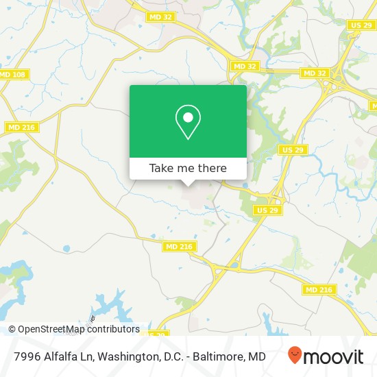 Mapa de 7996 Alfalfa Ln, Fulton, MD 20759