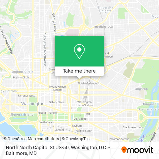 Mapa de North North Capitol St US-50