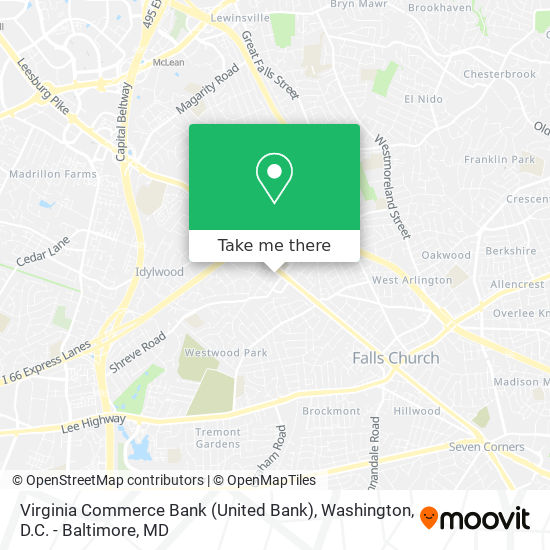 Mapa de Virginia Commerce Bank (United Bank)