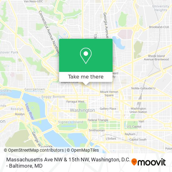 Massachusetts Ave NW & 15th NW map