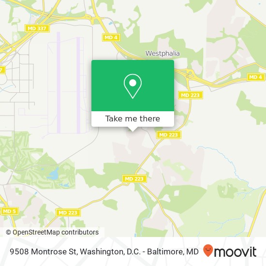 Mapa de 9508 Montrose St, Upper Marlboro, MD 20772