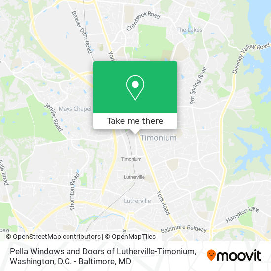 Mapa de Pella Windows and Doors of Lutherville-Timonium