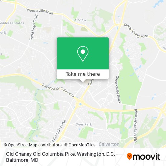 Old Chaney Old Columbia Pike map