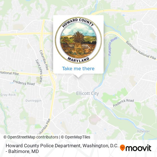 Mapa de Howard County Police Department