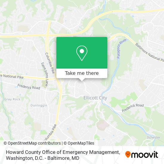Mapa de Howard County Office of Emergency Management