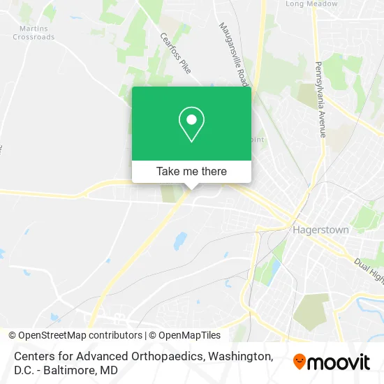 Centers for Advanced Orthopaedics map