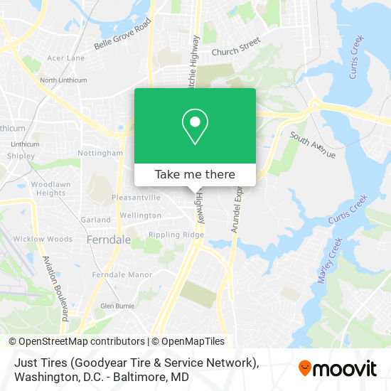 Mapa de Just Tires (Goodyear Tire & Service Network)