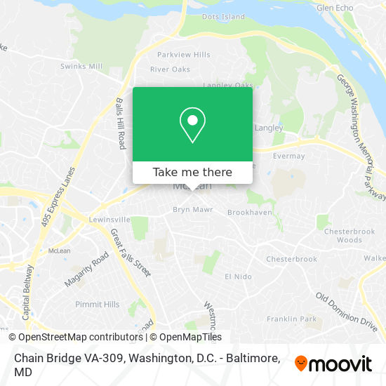 Mapa de Chain Bridge VA-309