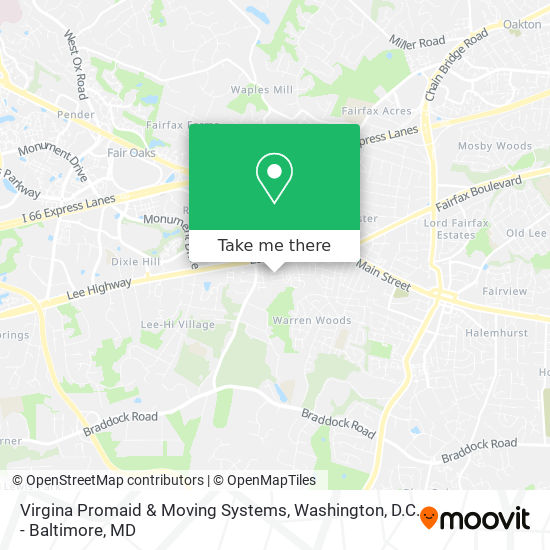 Virgina Promaid & Moving Systems map