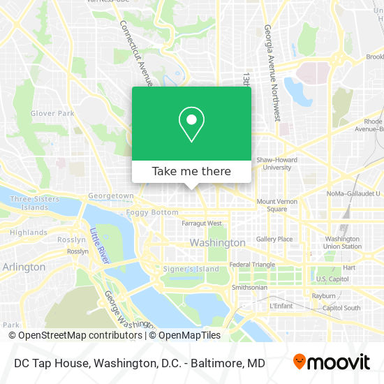 Mapa de DC Tap House