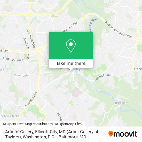 Mapa de Artists' Gallery, Ellicott City, MD (Artist Gallery at Taylors)