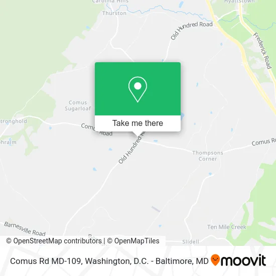 Comus Rd MD-109 map