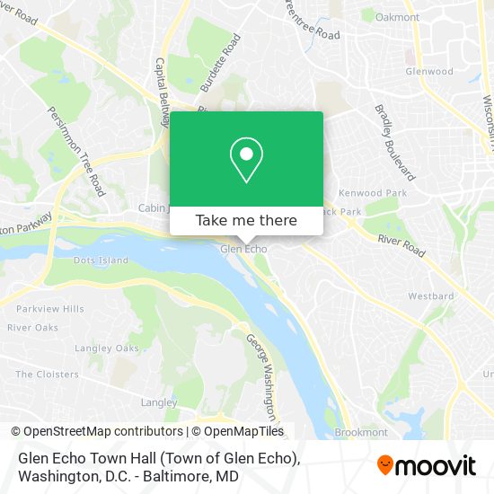 Glen Echo Town Hall map