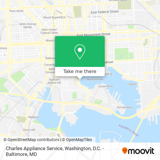 Charles Appliance Service map