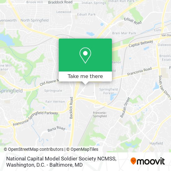 National Capital Model Soldier Society NCMSS map