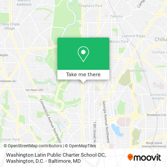 Mapa de Washington Latin Public Charter School-DC