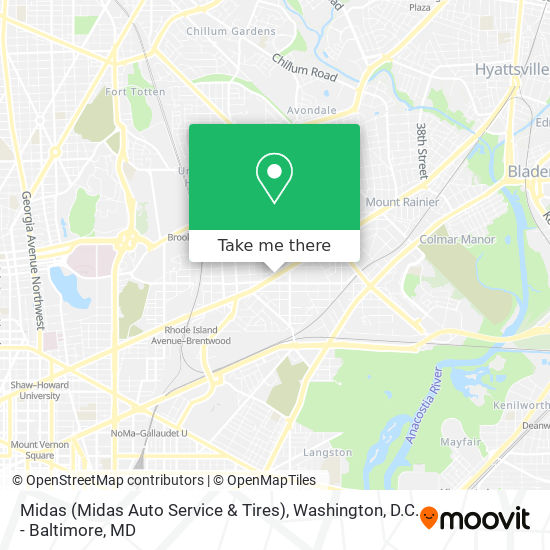 Mapa de Midas (Midas Auto Service & Tires)