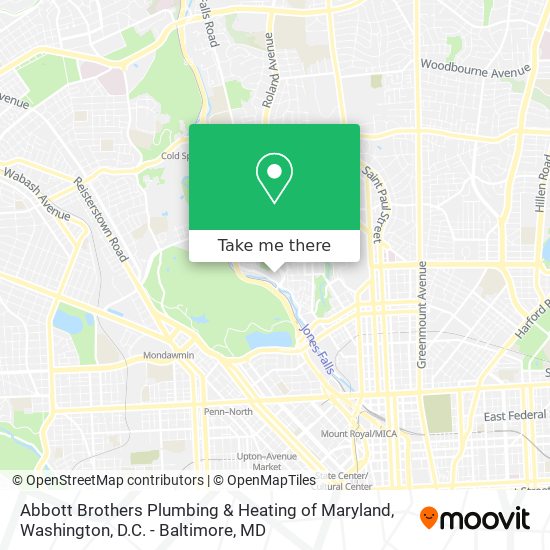 Abbott Brothers Plumbing & Heating of Maryland map