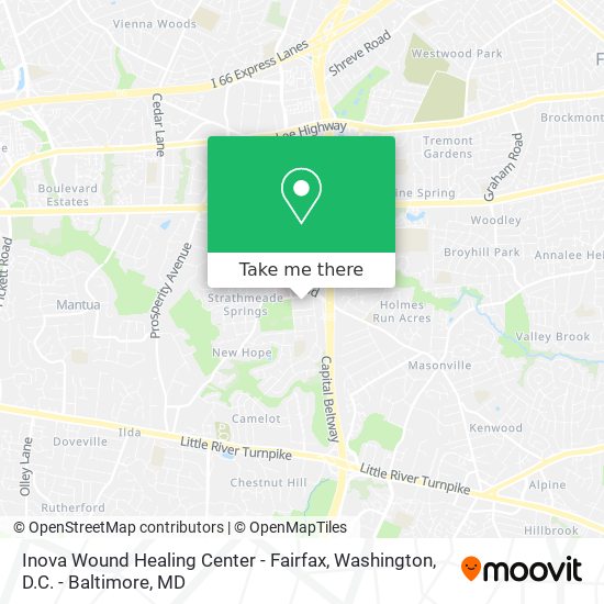 Inova Wound Healing Center - Fairfax map