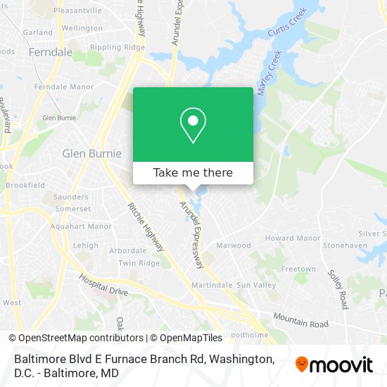 Baltimore Blvd E Furnace Branch Rd map