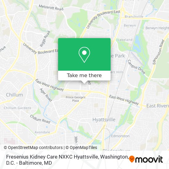 Fresenius Kidney Care NXKC Hyattsville map