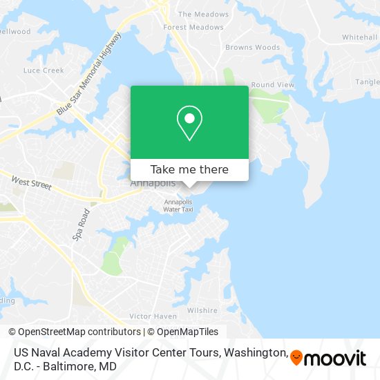 US Naval Academy Visitor Center Tours map