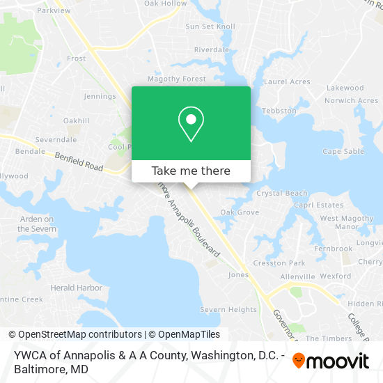 YWCA of Annapolis & A A County map