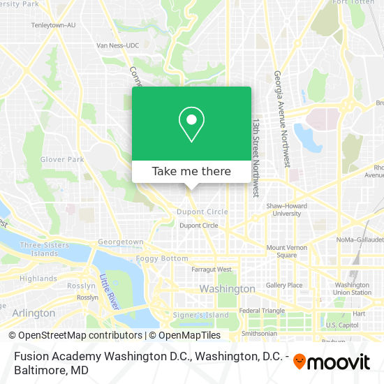 Mapa de Fusion Academy Washington D.C.