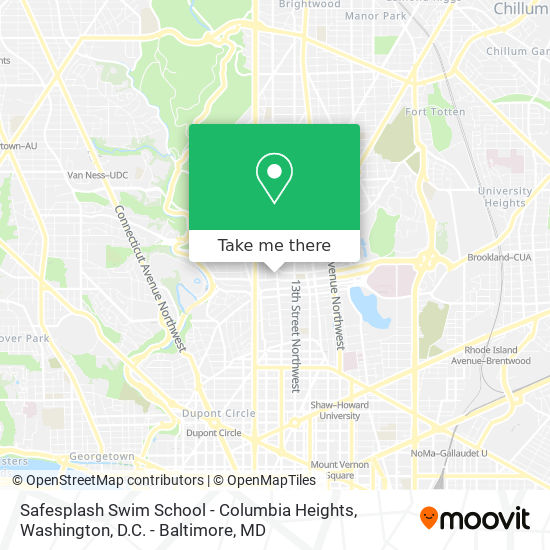 Safesplash Swim School - Columbia Heights map